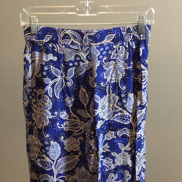 6 Tanner boho royal blue print pants - Picture 7 of 16